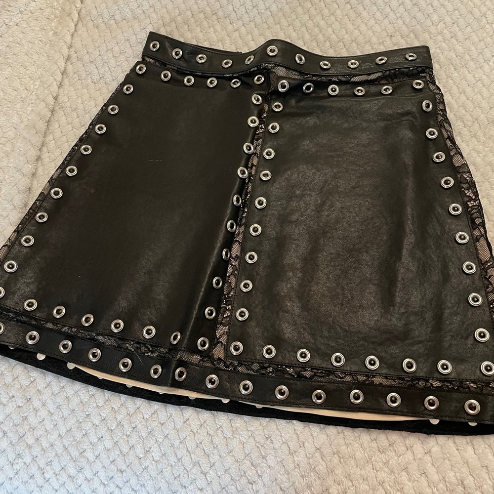 Alice + Olivia Riley Leather Skirt